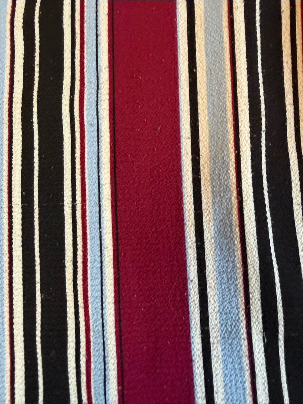 Ambiance Burgundy, Black, White & Blue Striped Wide-Leg Jumpsuit - Picture 6 of 6